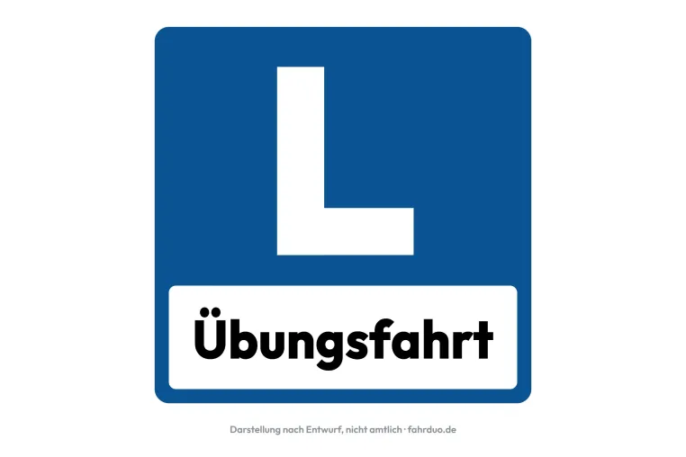 Führerschein-Reform: So könnte das geplante blaue L-Schild „Übungsfahrt“ aussehen Bild: Führerschein-Reform: So könnte das geplante blaue L-Schild „Übungsfahrt“ aussehen