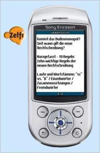 Bild: Orthographie-Hilfe für die Hosentasche - Praktisches Wissen der neuen Rechtschreibung auf dem Handy