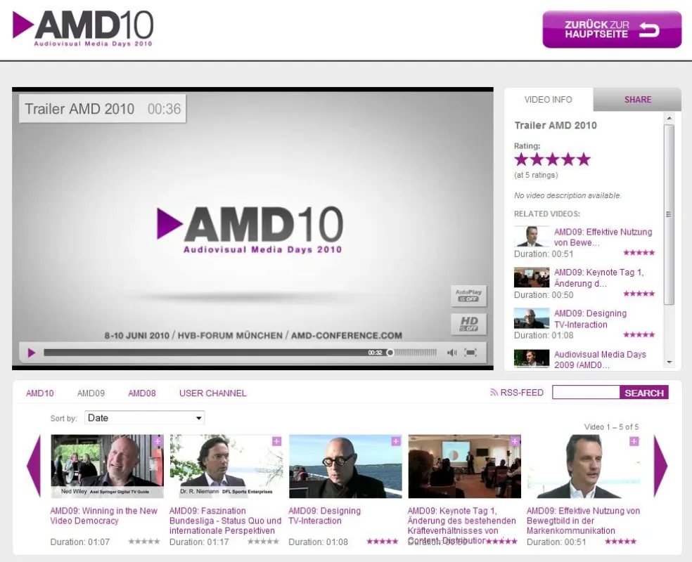 Die neue Mediathek für die AMD vereint Social Media und Bewegtbildinhalte