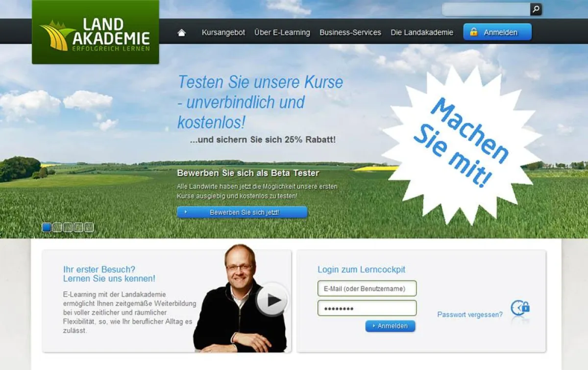 Erfolgreich Lernen via Internet - die Landakademie startet Testphase
