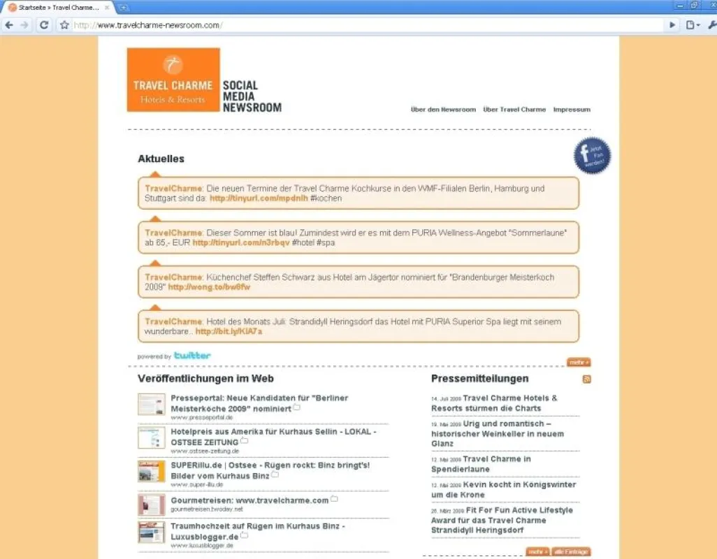 Der Travel Charme Social Media Newsroom