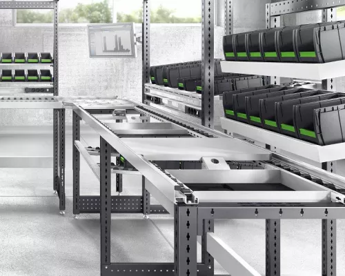 Bild: avero auf der productronica: Fertigungslinie in ESD-Ausführung