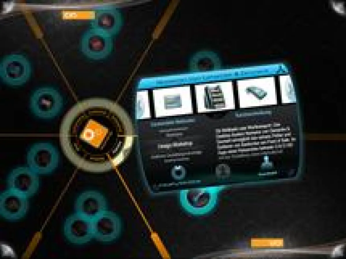 Am UID-Stand können die Besucher das UID-Portfolio für den Multitouch-Tisch Surface ausprobieren.