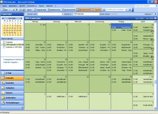 Bild: Kostenloser WM2006-Kalender im iCalendar-Format
