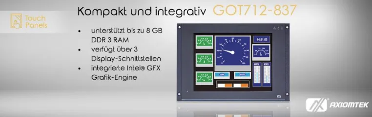 Axiomteks GOT712-837 - Der lüfterlose Panel PC ist nun auch in 10,4" erhältlich Bild: Axiomteks GOT712-837 - Der lüfterlose Panel PC ist nun auch in 10,4" erhältlich