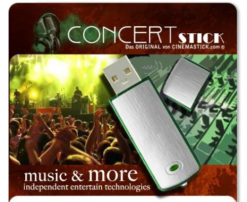 Bild: Der neue "CONCERT USB-STICK" von CINEMASTICK bietet jetzt viel mehr als reine Konzert Livemitschnitte
