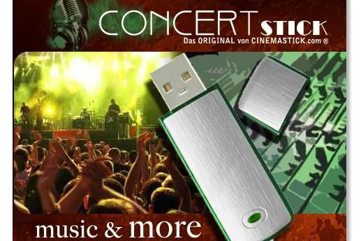 Der neue "CONCERT USB-STICK" von CINEMASTICK bietet jetzt viel mehr als reine Konzert Livemitschnitte Bild: Der neue "CONCERT USB-STICK" von CINEMASTICK bietet jetzt viel mehr als reine Konzert Livemitschnitte
