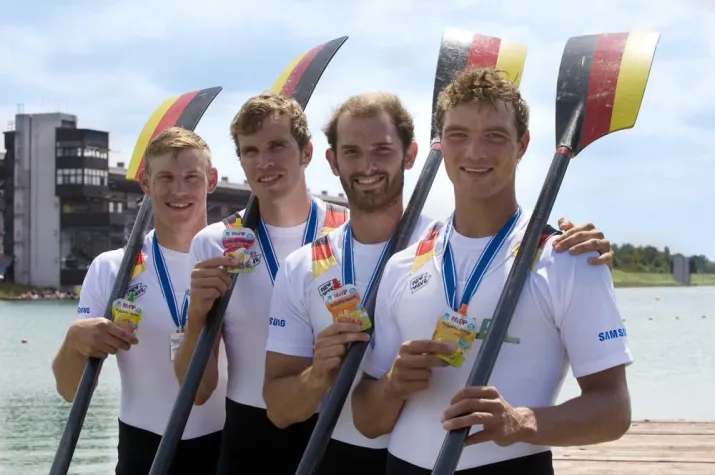 Bild: Deutsche Ruderer gewinnen Goldmedaillen mit Babynahrung
