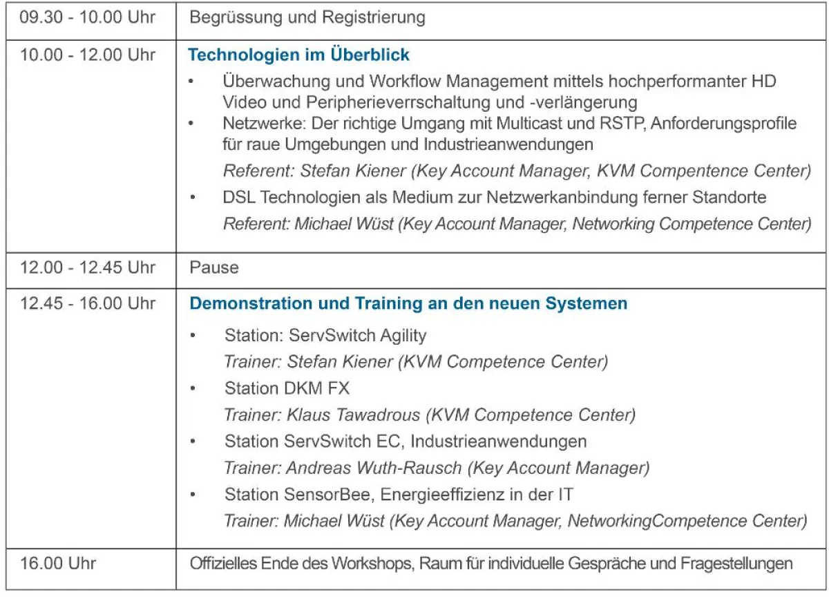 Roadshow-Agenda: Black Box zeigt u.a. KVM-Technologie für Kontrollräume, Leitwarten und Industrie