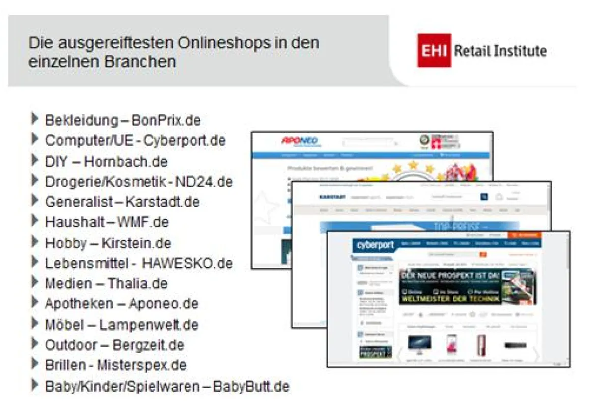 EHI-Studie Reifegrad-Analyse Onlineshops