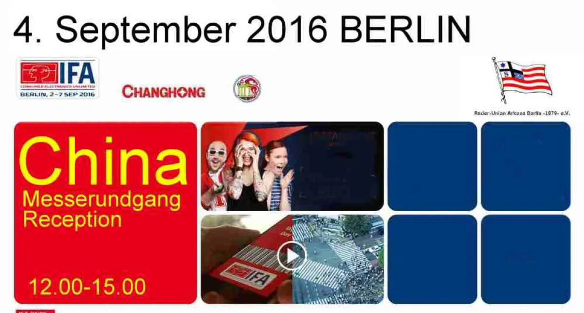 China auf der IFA 2016 - China Forum Berlin lädt ein