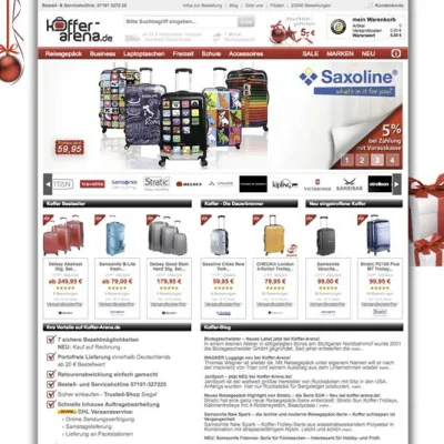 Bild: Bei Koffer-Arena.de weihnachtet es: Mit neuem Gesicht und erhöhter Logistikkapazität ins Weihnachtsgeschäft