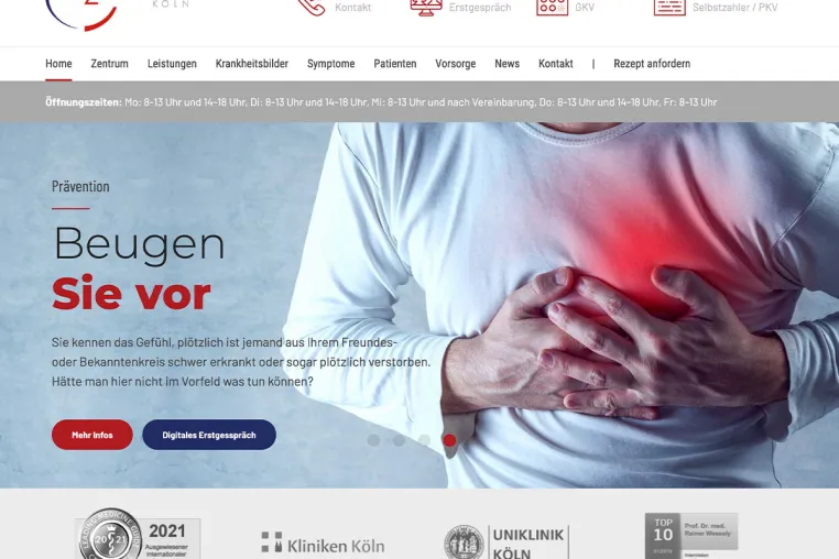 Bild: Kölner Herzzentrum erhält neue Website von Dunkel Design