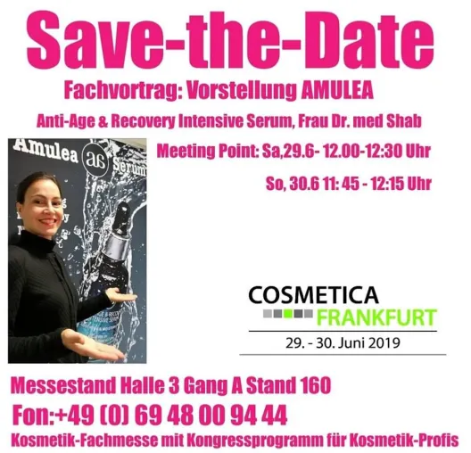 Bild: AMULEA, das Anti-Age & Recovery Intensive Serum, ist eine Revolution auf der COSMETICA-Fachmesse in Frankfurt