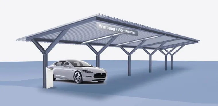 Das neue Solar Carport System von HABDANK. Bild: Das neue Solar Carport System von HABDANK.