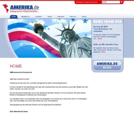 Bild: Das Amerika.de web 2.0 Social Networking Portal geht an den Start