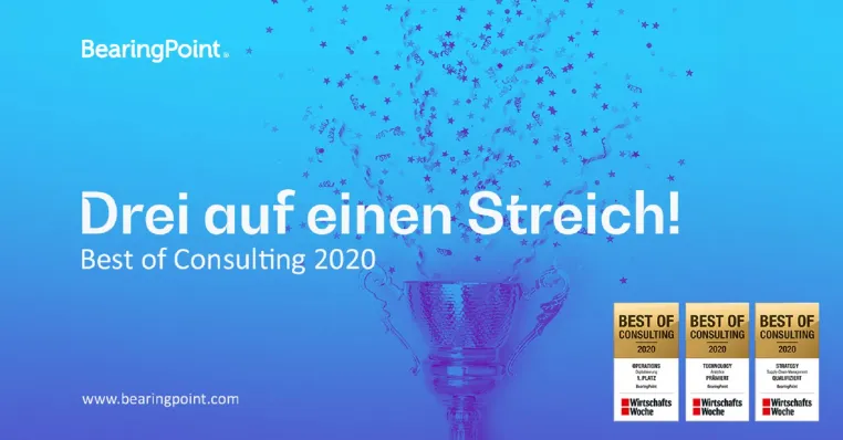 „Best of Consulting“-Awards: Hattrick für BearingPoint Bild: „Best of Consulting“-Awards: Hattrick für BearingPoint