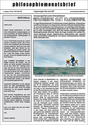 Bild: Keine Scheu vor Kontroversen: Philosophiemonatsbrief diesmal als Doppelausgabe
