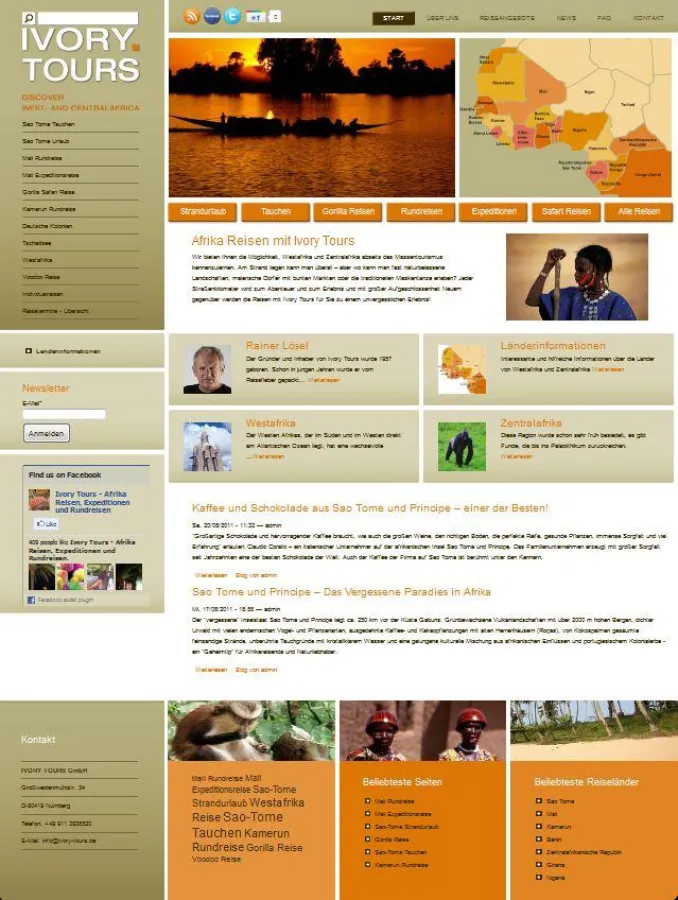 Neue Webseite der Ivory Tours GmbH