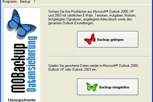 MOBackup: Datensicherung für Outlook Bild: MOBackup: Datensicherung für Outlook