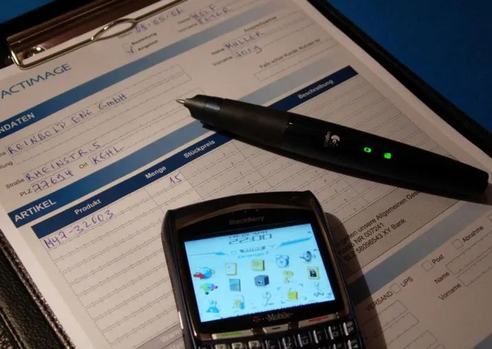 Bild: Digitalisierung handschriftlicher Informationen mit dem Digital Pen