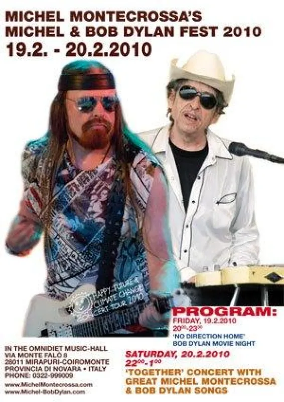 Plakat von Michel Montecrossa's 'Michel & Bob Dylan Fest 2010'