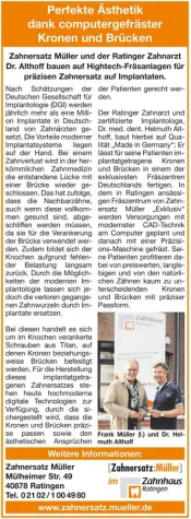 Perfekte Ästhetik dank computergefräster Kronen und Brücken Bild: Perfekte Ästhetik dank computergefräster Kronen und Brücken