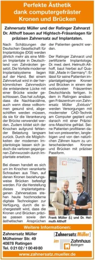 Bild: Perfekte Ästhetik dank computergefräster Kronen und Brücken