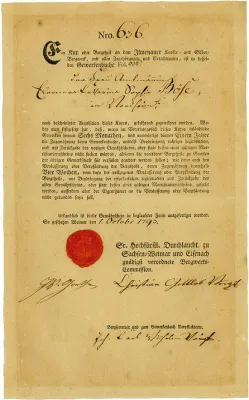 Bild: Historisches Wertpapier mit Goethe-Signatur unterm Hammer