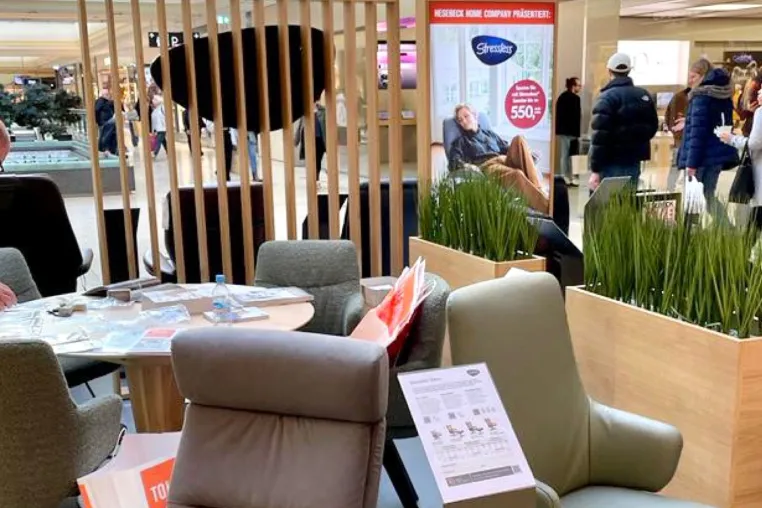 Hesebeck Pop-up Store mit Stressless® im AEZ Hamburg Bild: Hesebeck Pop-up Store mit Stressless® im AEZ Hamburg