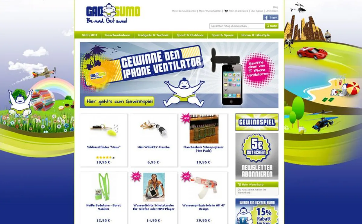 Liebevoll gestaltet - der GADSUMO onlineshop