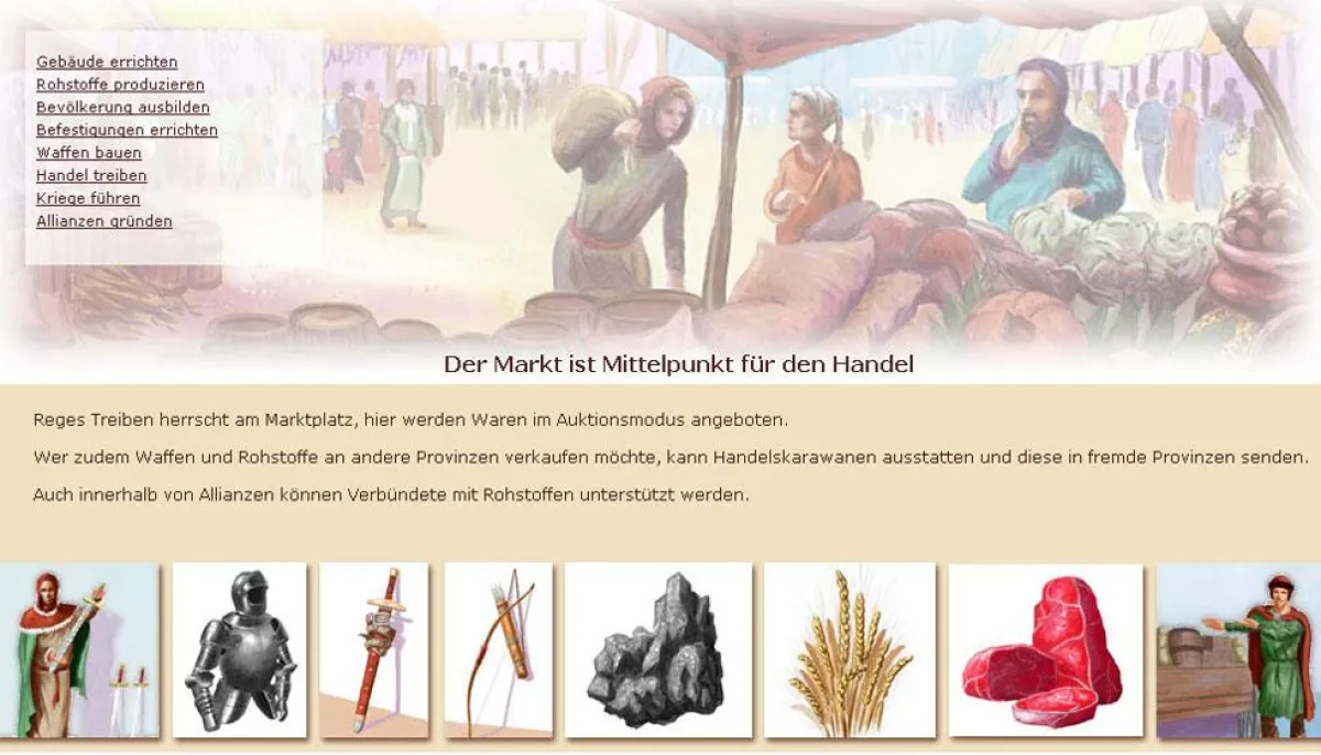 Mittelalter Browsergame my-Dynastie - Marktplatz