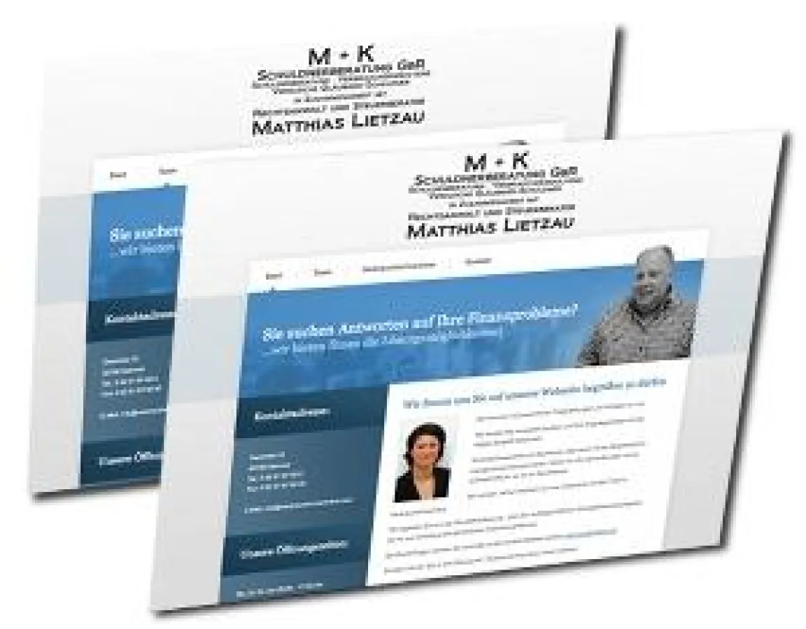 Internetauftritt der Firma M+K Schuldnerberatung GbR aus Detmold