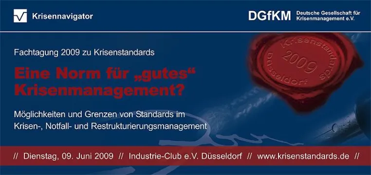Bild: Deutsche Gesellschaft für Krisenmanagement e.V. stellt Standards für "gutes" Krisenmanagement vor