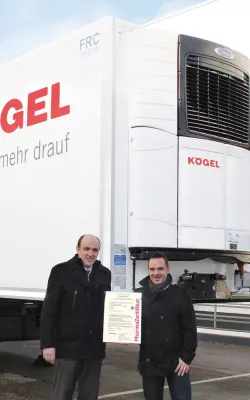 Zertifizierte Kögel Kühlauflieger für Pharmalogistik Bild: Zertifizierte Kögel Kühlauflieger für Pharmalogistik