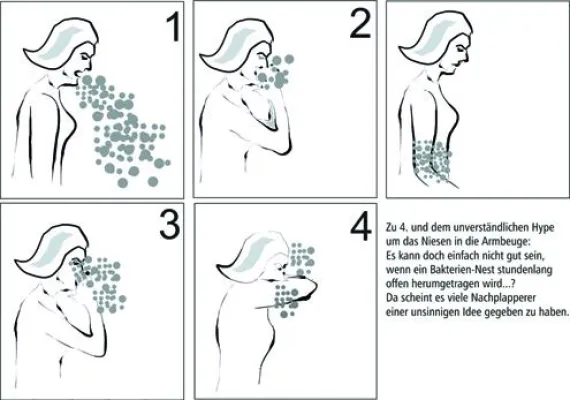 Bild: Nur nicht in die Armbeuge niesen!