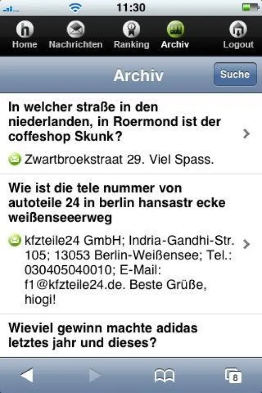 hiogi auf dem iPhone