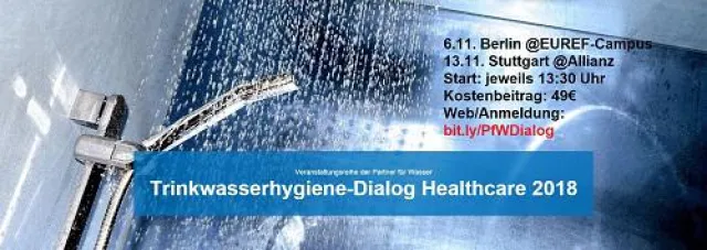 Bild: "Trinkwasserhygiene-Dialog Healthcare #PfWDialog"