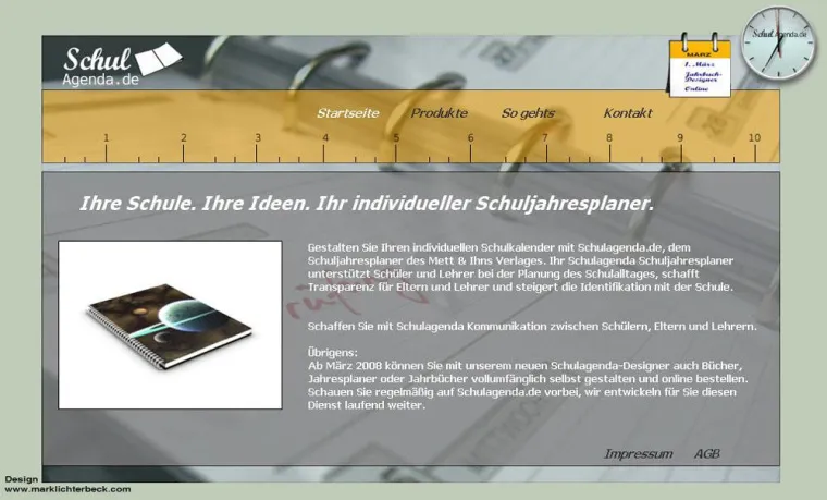 Bild: Schuljahresplaner bei schulagenda.de