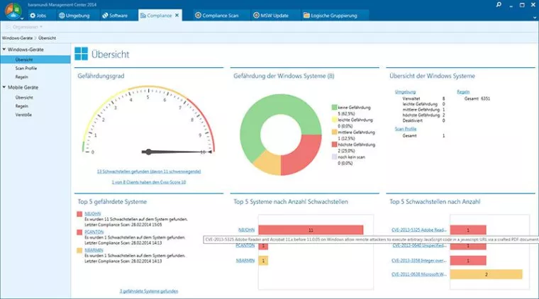 Bild: baramundi Management Suite mit automatisiertem Schwachstellenmanagement