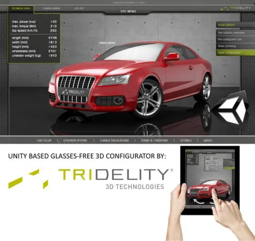 Bild: Open Source Auto-Stereo 3D (AS3D) für alle. TRIDELITY kündigt 3D-Kompatibilität via UNITY Engine Plug-In an