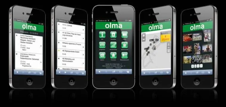 Bild: Mobile Messe App mit allen wichtigen Infos zur OLMA