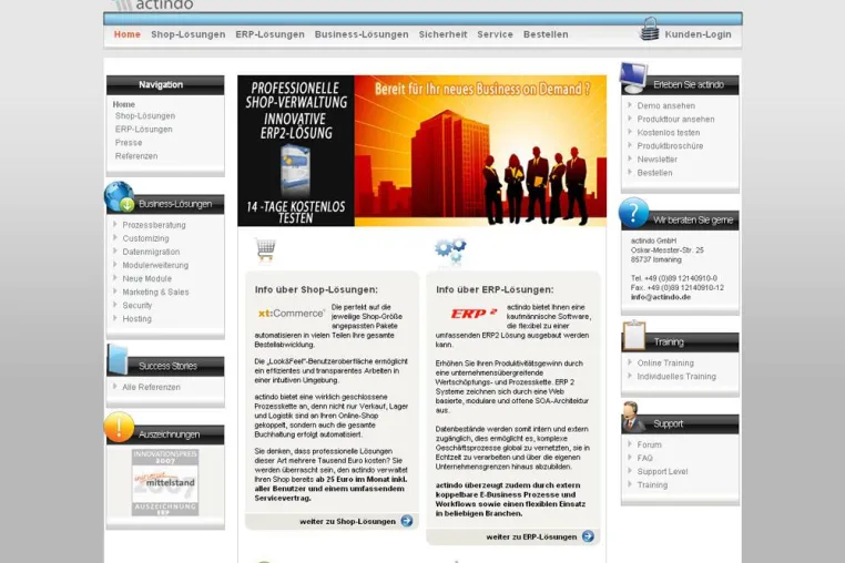 Bild: ERP und xt:Commerce Spezialist actindo gestaltet Internetauftritt komplett neu