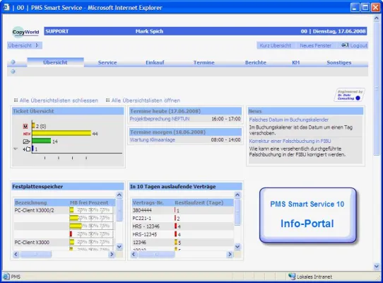 Bild: PMS Smart Service 10 reduziert Kosten und steigert die Effizienz in der internen Administration