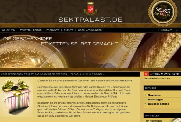 Bild: SEKTPALAST.DE startet Webshop für personalisierten Sekt