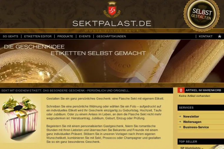 Bild: SEKTPALAST.DE startet Webshop für personalisierten Sekt