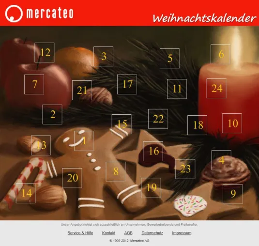 Mercateo startet Weihnachtsgewinnspiel: Türchen öffnen lohnt sich Bild: Mercateo startet Weihnachtsgewinnspiel: Türchen öffnen lohnt sich