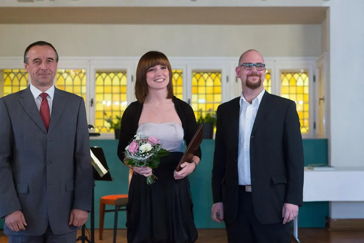 Bild (v.l.n.r.): Prof. Dr. Sigurd Günther. Maria Schülke, Dipl.-Ing. (FH) Karsten Janz.