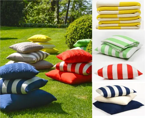 Sommerfeeling pur verströmen die edlen Strickdecken und Merinokissen von Lenz & Leif auf Sessel und Sofas Bild: Sommerfeeling pur verströmen die edlen Strickdecken und Merinokissen von Lenz & Leif auf Sessel und Sofas