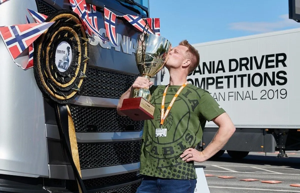 Andreas Nordsjø ist der Gewinner der diesjährigen Scania Driver Competitions. Bild: Kjell Olausson